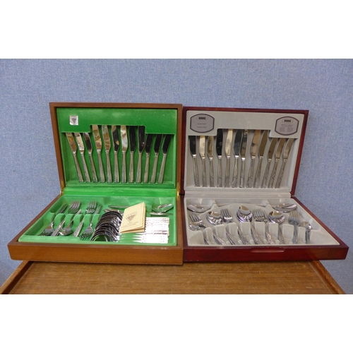 393 - Two Viners cased canteens of cutlery