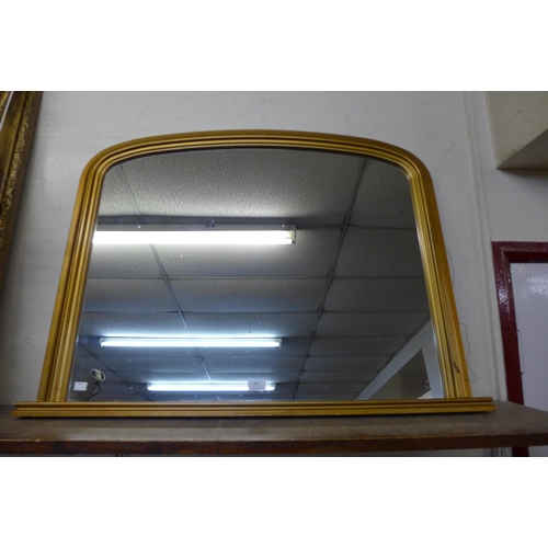 401 - A gilt framed overmantel mirror