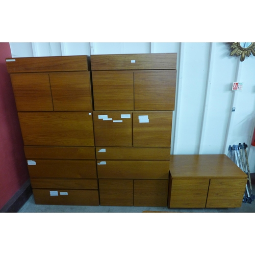 50 - Assorted Tapley teak modular wall hanging cabinets