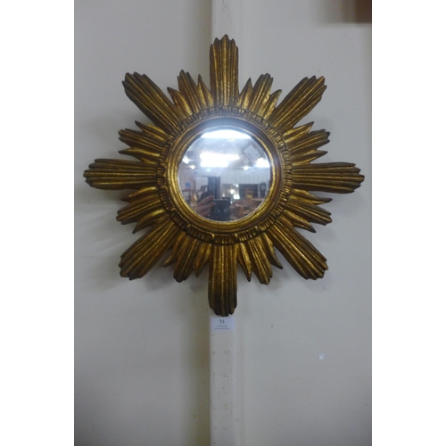 51 - A gilt sunburst mirror