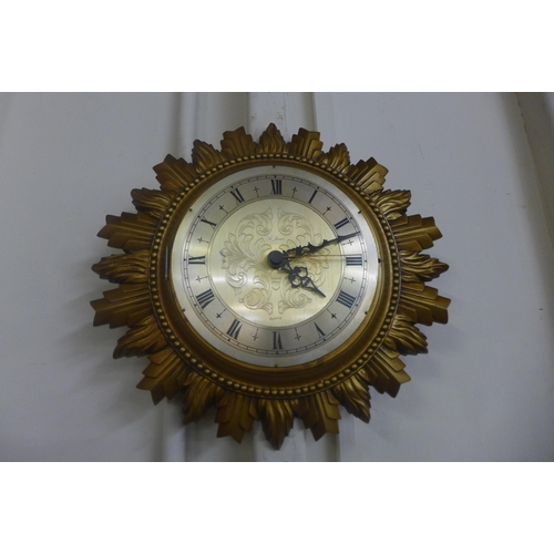 51a - A gilt sunburst clock