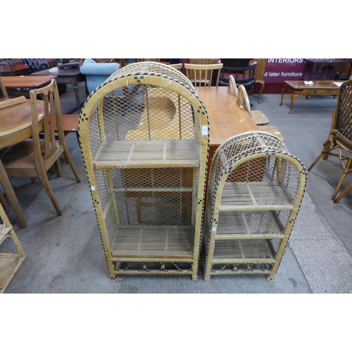 98 - Two wicker bookcases