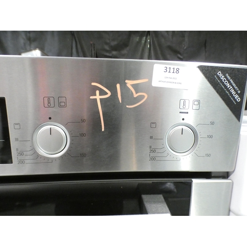 3118 - Bosch Built-In Electric Double Multi-Function Oven - Black ( H888xW595xD550) model no HBM43B250B, or... 