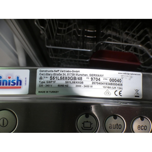 3121 - Neff Fully Integrated Dishwasher (H815xW598xD550) Model no S51L58X0GB/48 * This lot is subject to VA... 