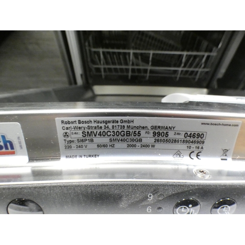 3158 - Bosch Integrated Dishwasher (H815xW598xD550) - model no. SMV40C30GB - original RRP £324.17 inc. VAT ... 