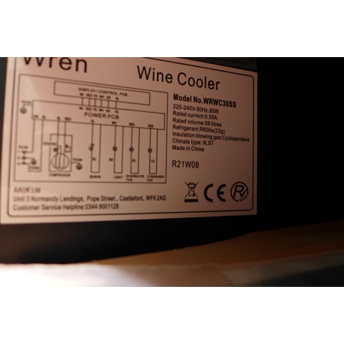 3041 - Viceroy Under Counter Wine Cooler (H870xW295xD570) - model no. WRWC30SS, original RRP £332.50 inc. V... 