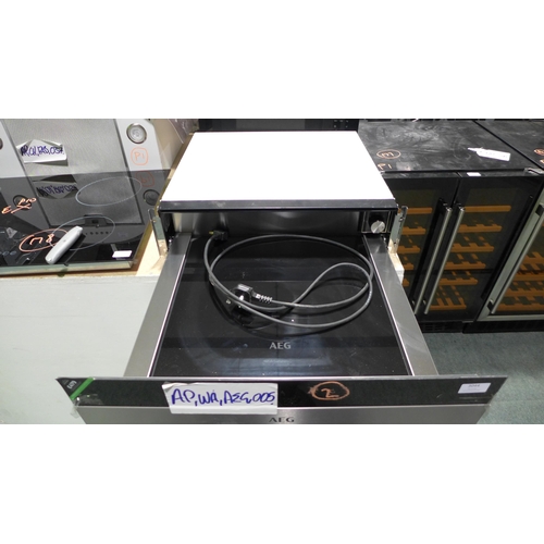 3044 - AEG Stainless Steel with Black Glass Warming Drawer (H140xW594XD535) - model no. KDK911424M - origin... 