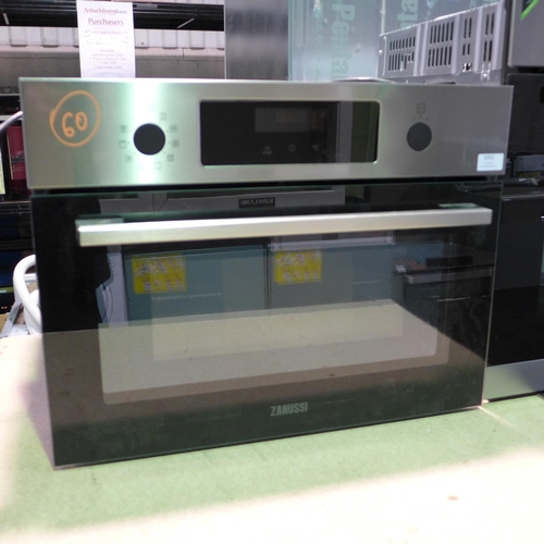 3055 - Zanussi Combi Microwave (H455xW595xD567) model no ZVENM6X2, original RRP £499.17 inc. VAT * This lot... 