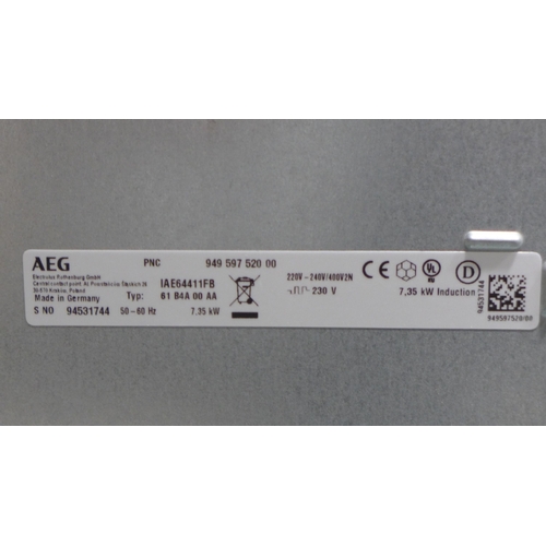 3081 - AEG 4 Zone Induction Hob (H44xW590xD520 ) model no IAE64411FB, original RRP £449.17 inc. VAT * This ... 