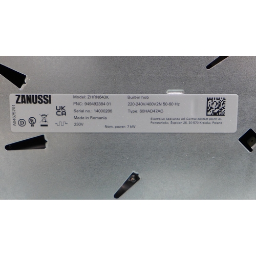 3083 - Zanussi Ceramic 4 Zone Hob (H38xW590xD520) model no ZHRN643K, original RRP £182.50 inc. VAT * This l... 