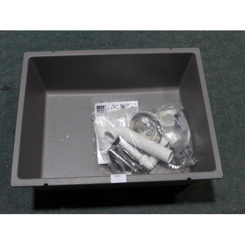 3089 - Blanco Taidan 500 1.0 Bowl Grey Composite Sink (530x410mm) model no 525795, original RRP £332.50 inc... 