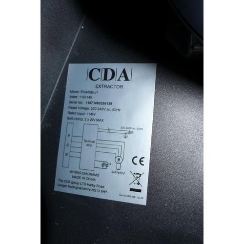 3068 - CDA Angled Black Chimney Hood ( H930xW600xD330 ) model no EVA60BL, original RRP £155.83 inc. VAT * T... 