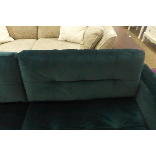 1302 - A designer canopy green three seater sofa (ex-display) - water mark under cushion