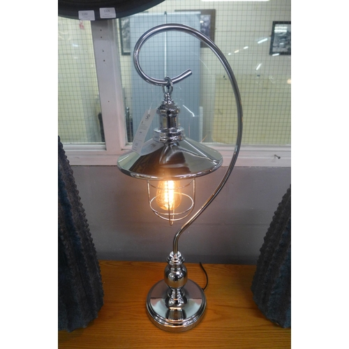 1333 - An Edison bulb hook silver table lamp, H 59cms (2432337)   #