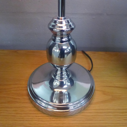 1333 - An Edison bulb hook silver table lamp, H 59cms (2432337)   #