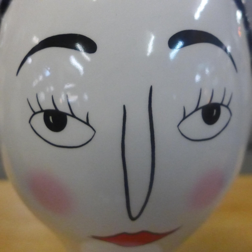 1341 - A ceramic doodle face planter, H 26cms (FPC1710)   #