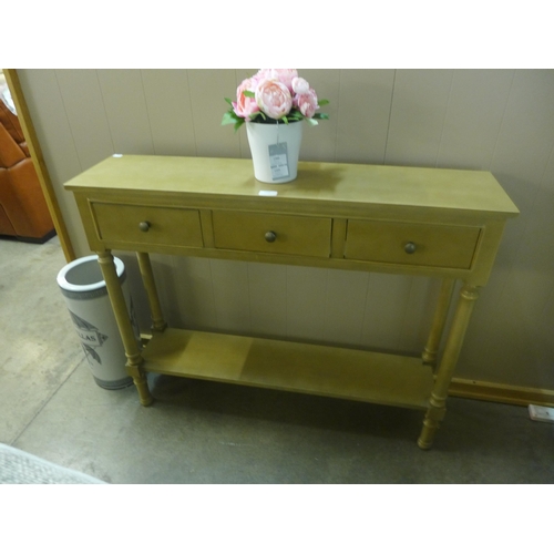 1392 - A three drawer console table (marked)