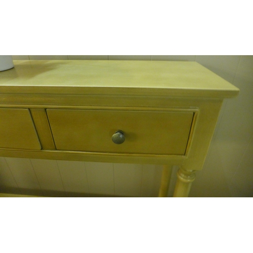 1392 - A three drawer console table (marked)