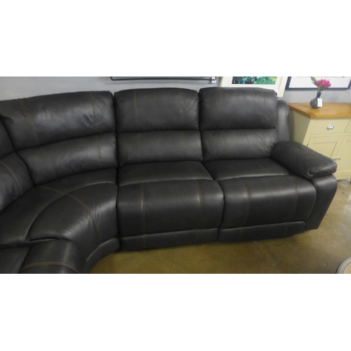 1307 - Dunhill leather sofa, grey power reclining motion P1, original Rrp £2249.91 + Vat (4081-4 ) * This l... 