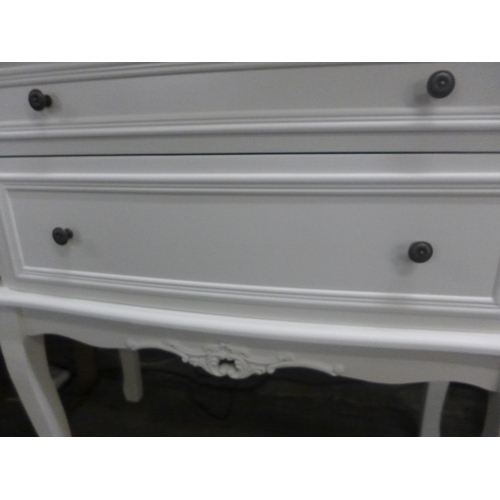 1375 - A white two drawer chest with contrasting top (marked)