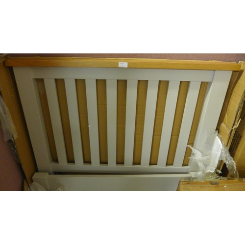 1675 - A grey painted and oak single bed frame, part boxed, not checked *this lot is subject to VAT