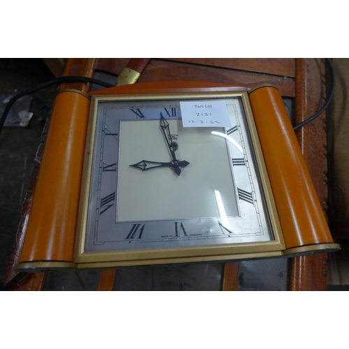 2151 - Vintage wall clock & vintage mantel clock