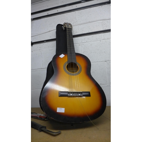 2245 - 2 Acoustic guitars, one in case