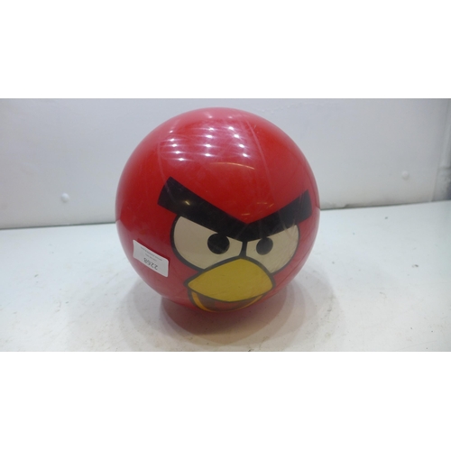 2268 - Red ebonite Angry Birds ten pin bowling ball & carry case