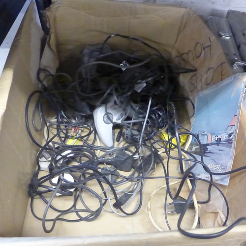 2285 - Playstation 1, XBox, XBox 1 & Nintendo Game Cube consoles, qty. of cables & approx. 12 original game... 