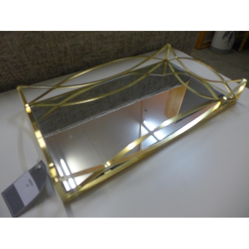 1388 - A rectangular gold mirror tray, 35cm x 20cm (OR139207)   #