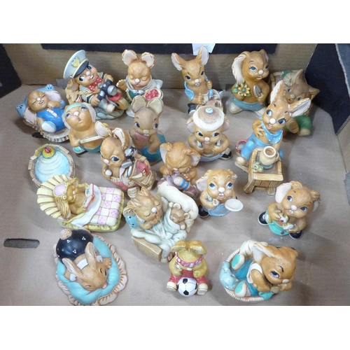 1117 - A large collection of Pendelfin figures and a stand **PLEASE NOTE THIS LOT IS NOT ELIGIBLE FOR POSTI... 