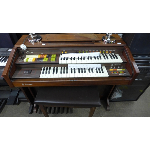 2337 - Viscount Quintet Rhythm Master vintage electric organ - W plus pedestal & stool