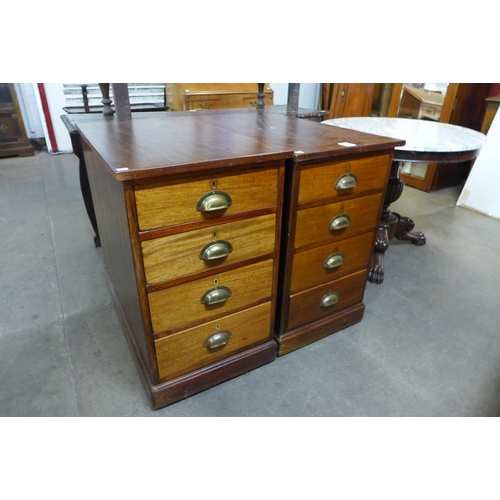 143 - A pair of Victorian mahogany pedestal chests