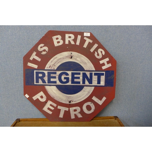 385 - A painted metal Regent British Petrol sign