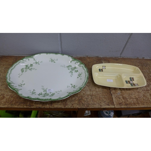 1097 - A Carlton ware dish and a Ridgways large platter regd. no. 235286