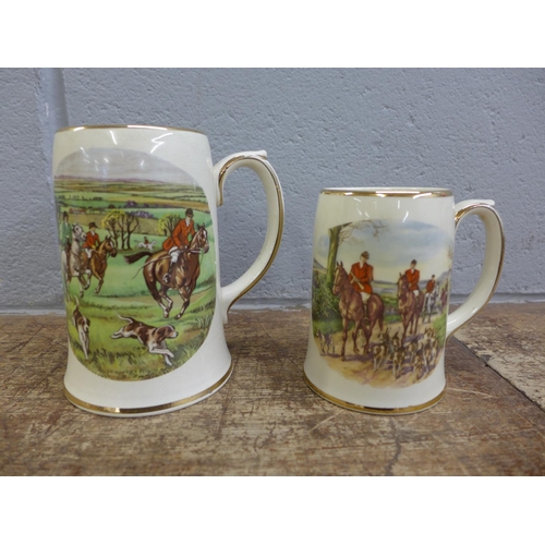 1098 - Two Sadler mugs with hunting scenes