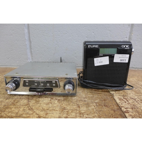 1100 - A Motorola car radio and another radio