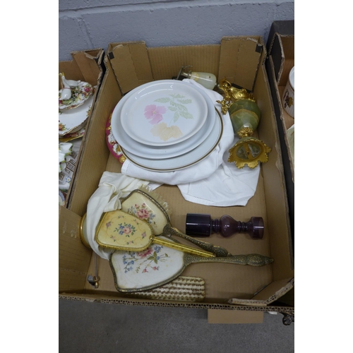 1114 - Seven boxes of decorative china, etc. **PLEASE NOTE THIS LOT IS NOT ELIGIBLE FOR POSTING AND PACKING... 