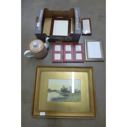 1124 - A painting, a Villeroy & Boch teapot and photograph frames **PLEASE NOTE THIS LOT IS NOT ELIGIBLE FO... 