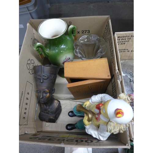 1135 - Four boxes of decorative china, etc. **PLEASE NOTE THIS LOT IS NOT ELIGIBLE FOR POSTING AND PACKING*... 