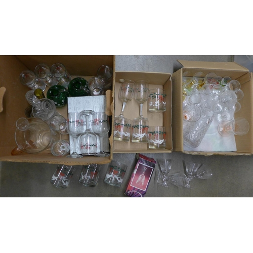 1138 - A collection of glassware including a Royal Doulton crystal vase, boxed and a set of Christmas glass... 