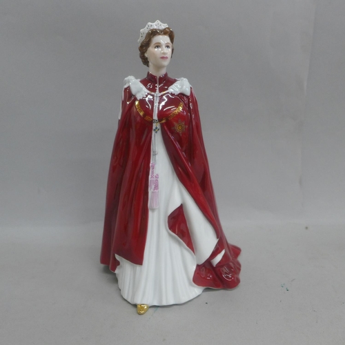 606 - A Royal Worcester figure, In Celebration of The Queen's 80th Birthday, 2006