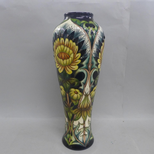 608 - A Moorcroft vase, Dent de Lion, Design Trial, 6.8.15, lacking two pieces of 'seed' detail, 37cm