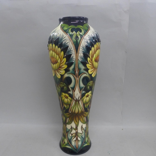 608 - A Moorcroft vase, Dent de Lion, Design Trial, 6.8.15, lacking two pieces of 'seed' detail, 37cm