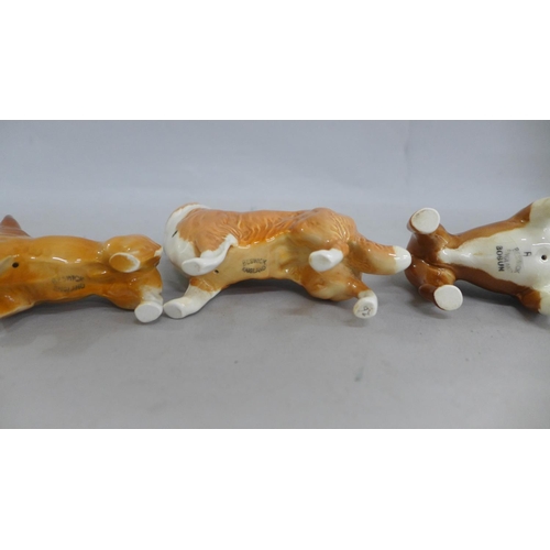 639 - Three Beswick dogs, Corgi, Bosun Bulldog and Collie