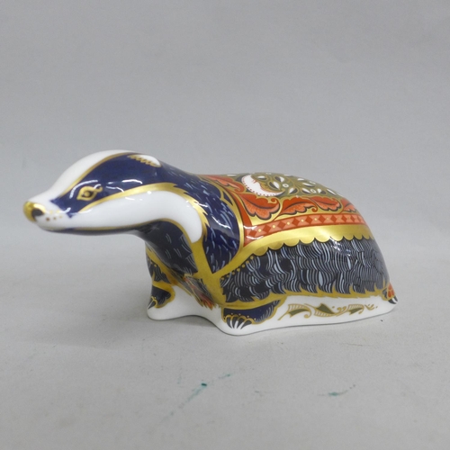 653 - A Royal Crown Derby paperweight - Moonlight Badger, produced exclusively for the Royal Crown Derby C... 