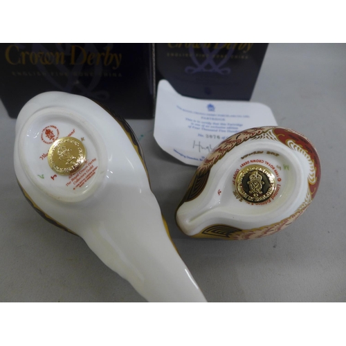 657 - Two Royal Crown Derby paperweights - Partridge, one of a limited edition of 4500, signed on the base... 