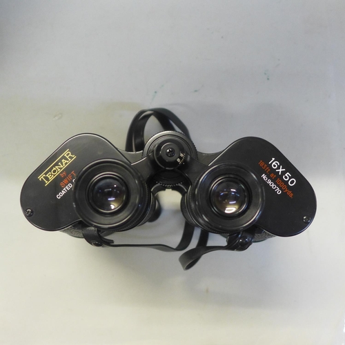 677 - A pair of Tecnar 16x50 binoculars, cased