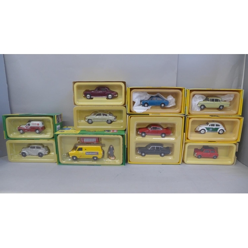 680 - A collection of ten Vanguards model vehicles, boxed including some doubles