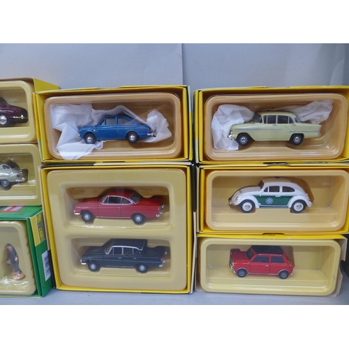 680 - A collection of ten Vanguards model vehicles, boxed including some doubles